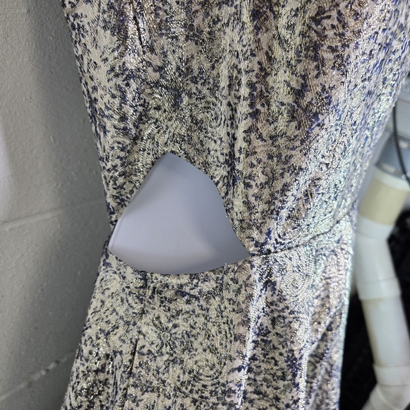 Alice + Olivia Varita Metallic Jacquard Cut Out Fit Flare Dress - Picture 12 of 13